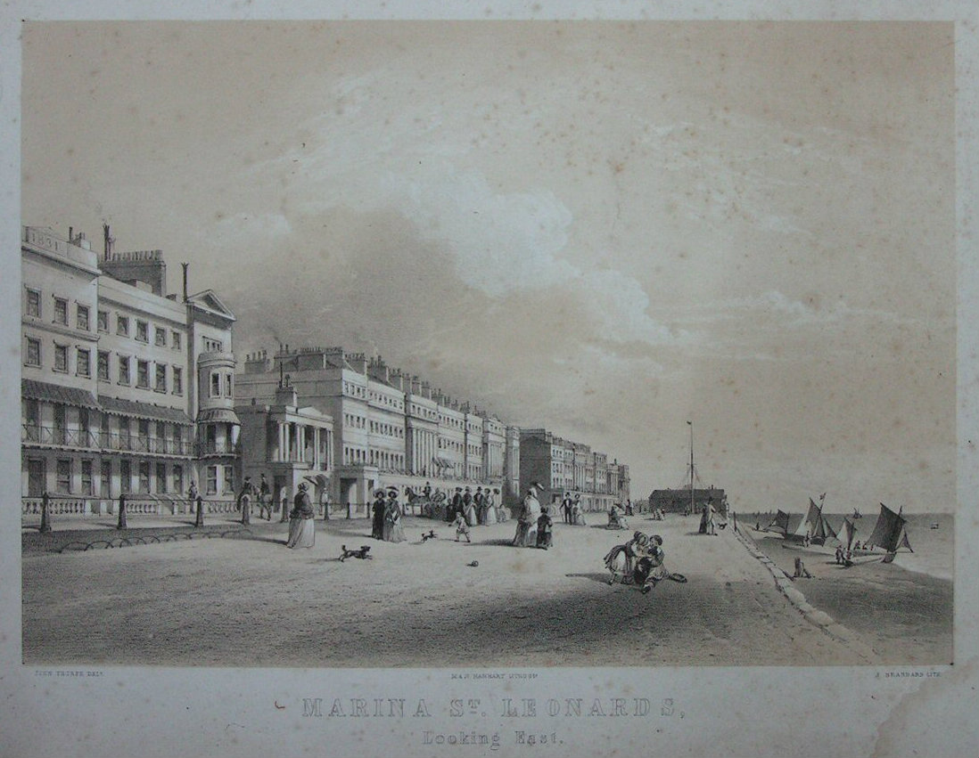 Lithograph - Marina St. Leonards, Looking East. - Brandard